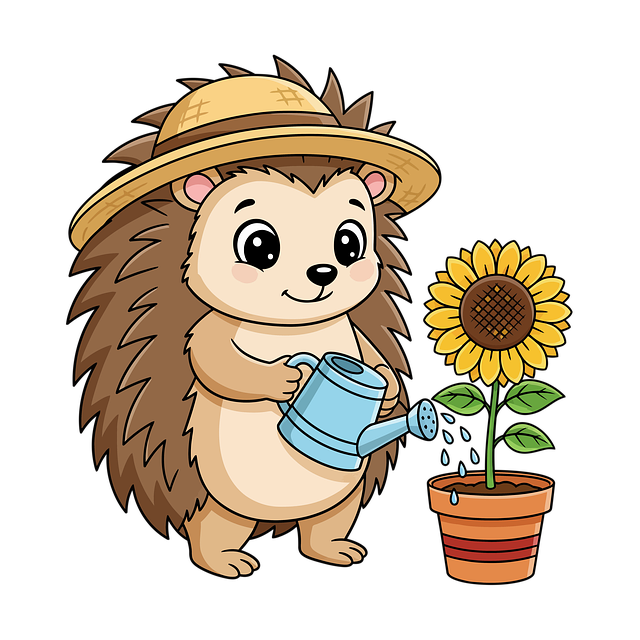Free hedgehog art cartoon illustration