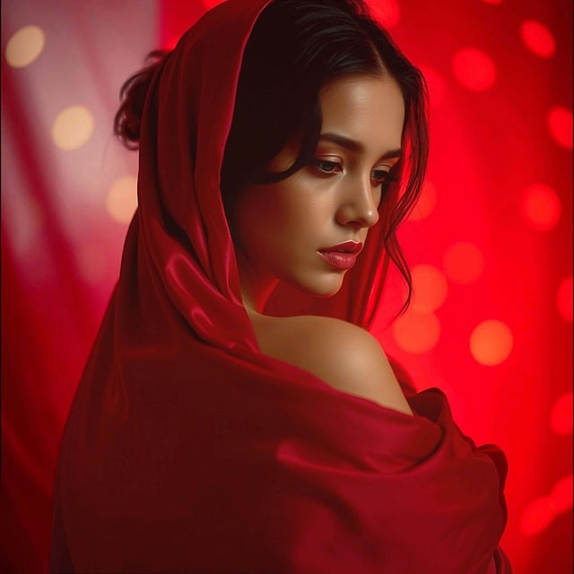portrait, silk, female, woman, model, ai