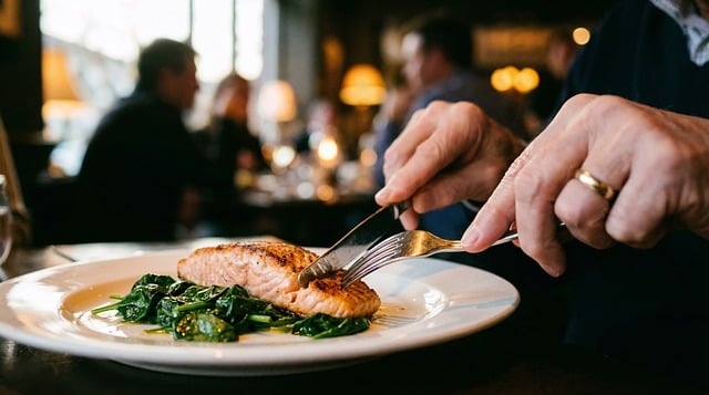 Free salmon dinner restaurant illustration