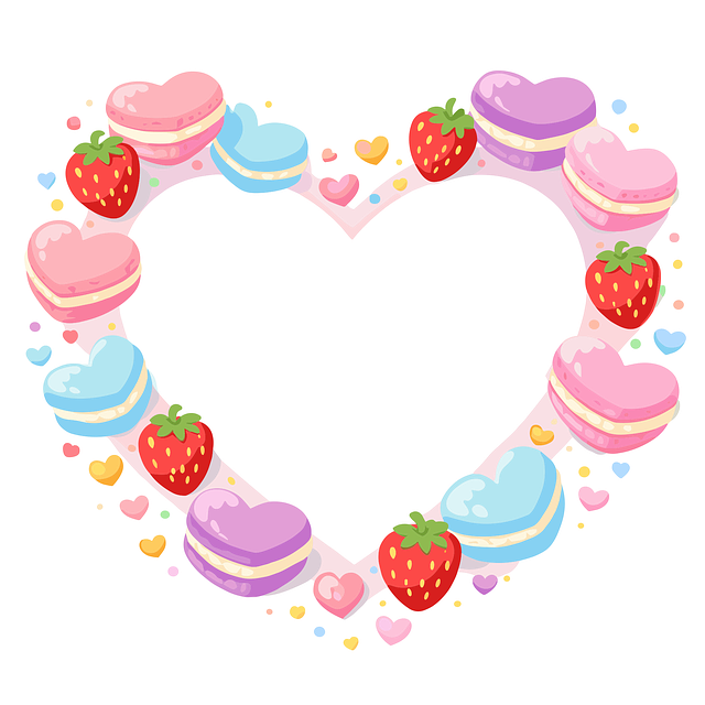 Free valentine heart macaron vector