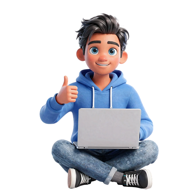 Free freelancer laptop thumbs up illustration