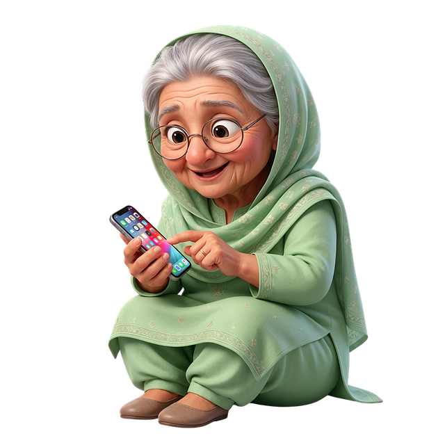 Oma, Papa, Nani, Smartphone, Technologie