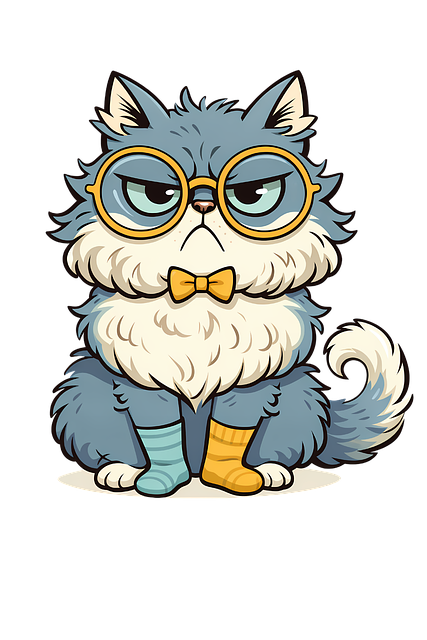 Free grumpy cat cute cat illustration cartoon kitty illustration
