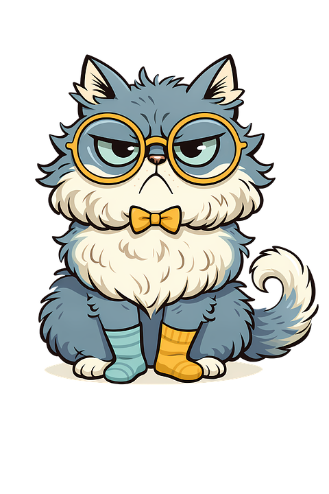 Download Grumpy Cat, Cute Cat Illustration, Cartoon Kitty. Royalty-Free ...