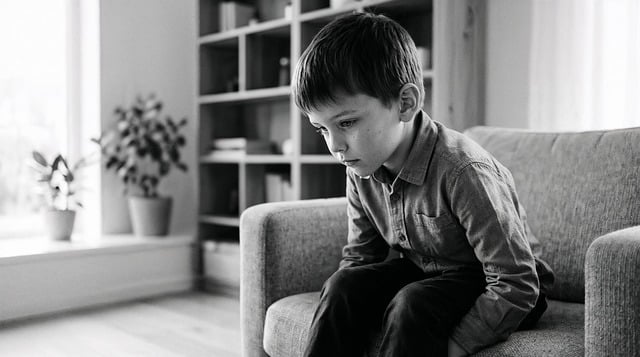 Free child boy sadness illustration