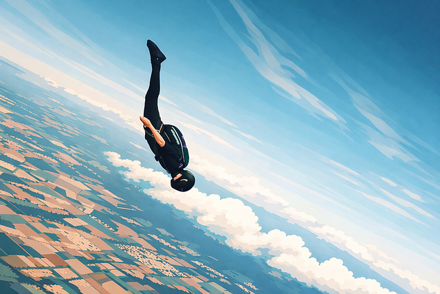 Free skydiving skydiver freefall illustration