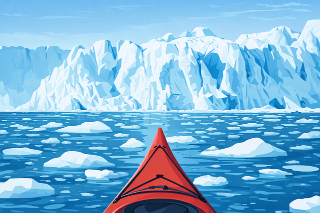Free kayak glacier arctic vector