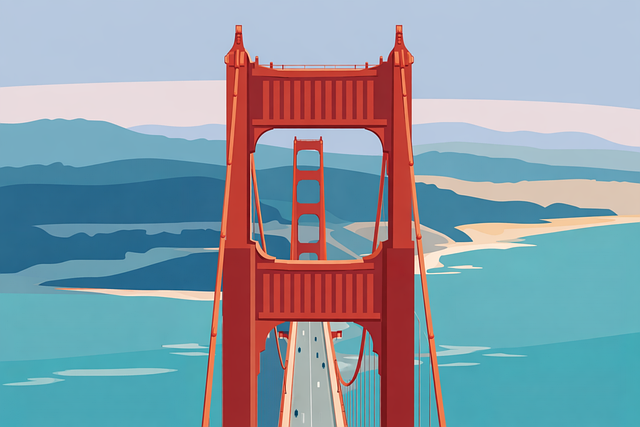 Free golden gate bridge san francisco bridge illustration