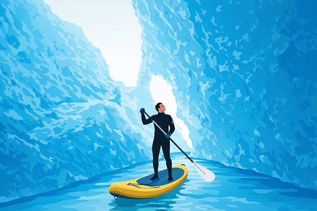 Free paddleboard sup adventure vector