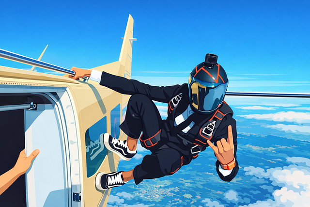 Free skydiving skydiver parachute illustration