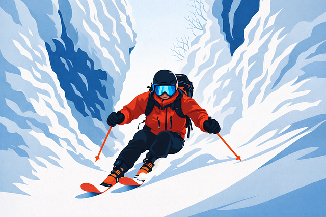 Free skiing skier winter illustration