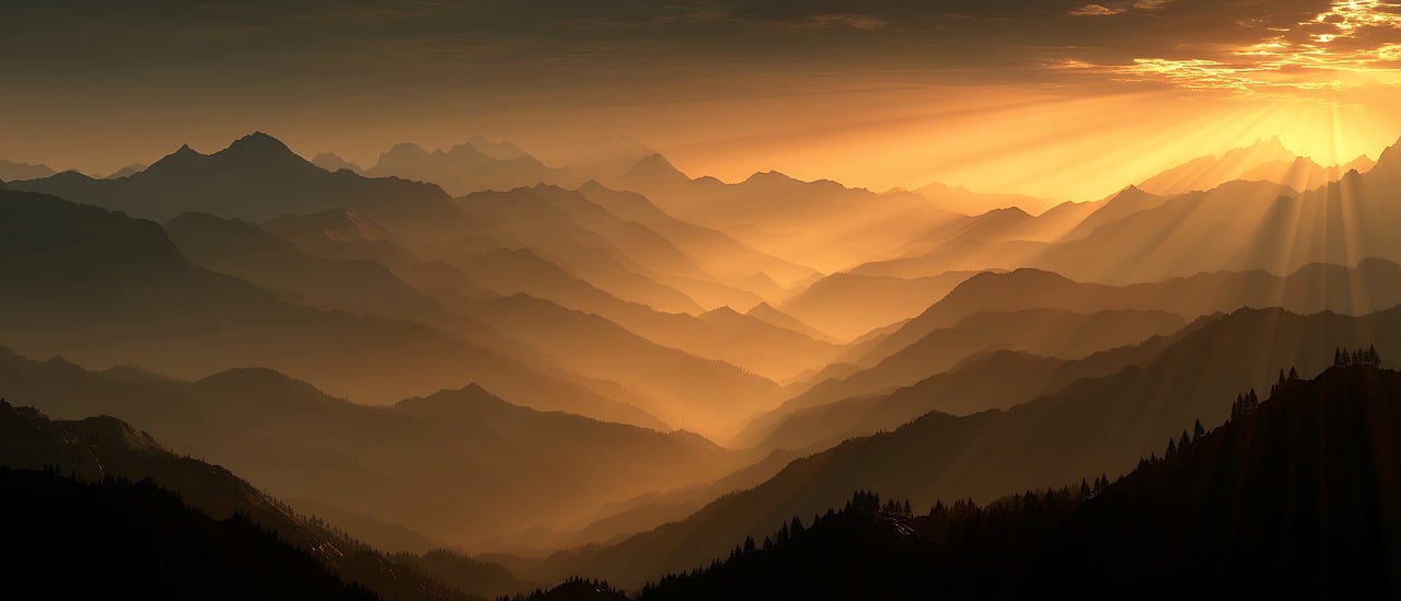 Download free HD stock image of Sunrise Mountain Free sunrise mountain landscape illustration