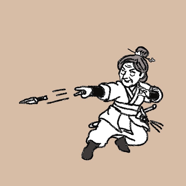 Free heroine the old man martial arts illustration