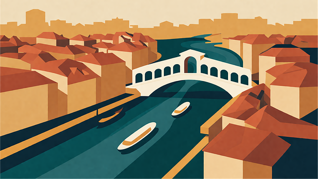 Free rialto bridge venice italy vector
