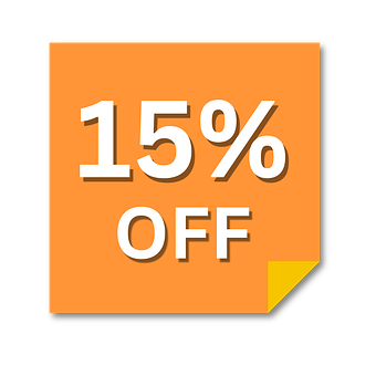 Free Fifteen Percent Off Discount illustration and picture