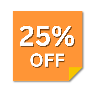 Free Twenty Five Percent Off Discount illustration and picture