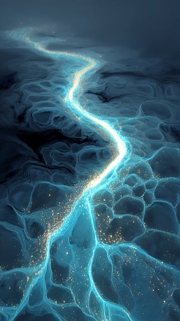 Free bioluminescent blackwater abstraction illustration