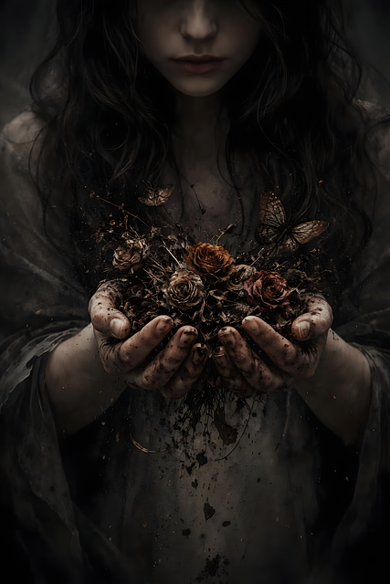 Free hands dry flowers illustration