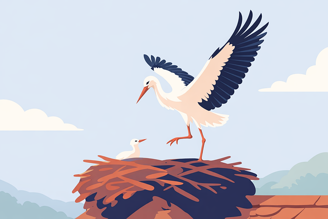 Stork, Rede, Fugl, Kylling, Baby Fugl