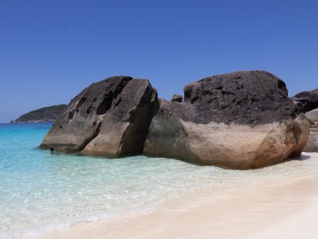 Strand, Meer, Sand, Wasser, Felsen
