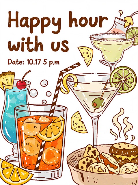 Free Happy Hour Cocktails illustration and picture