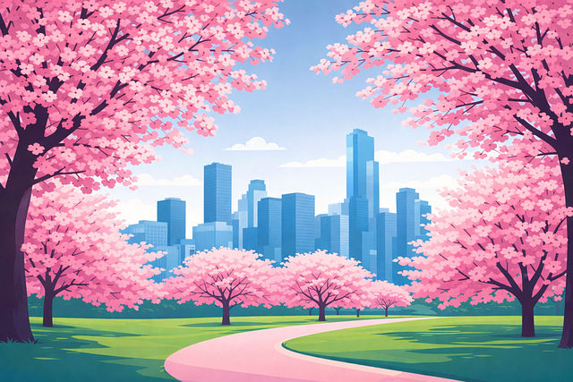 Free cherry blossom sakura spring illustration