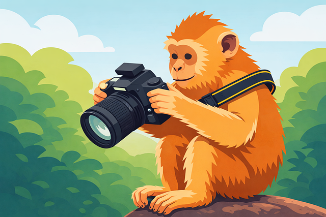 Free monkey photographer camera vector