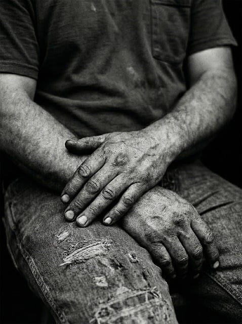 Free hands worn out calloused illustration