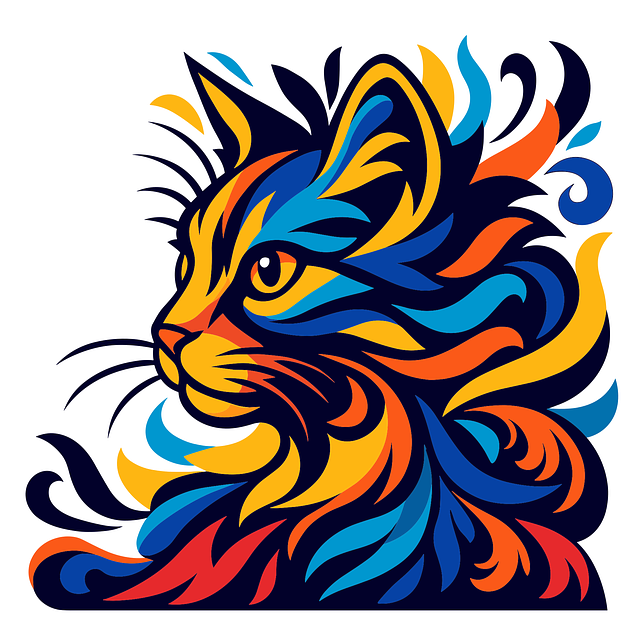 猫, 猫科动物, 肖像, 外形, 胡须, 毛皮, 装饰, 装饰性的, 丰富多彩的