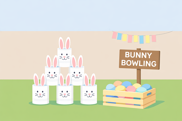 Free easter bunny bowling easter game vector