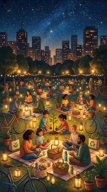 Picnic, Bypark, Stjernehimmel, By, Folk
