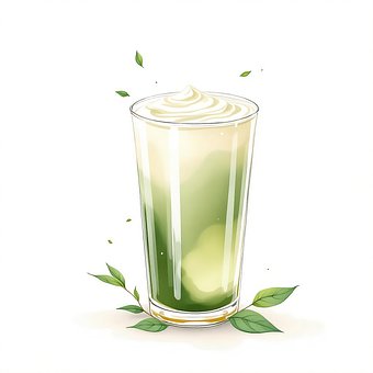 Matcha, Grøn Te, Latte, Drik, Pudding