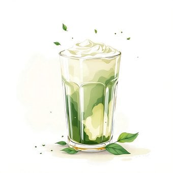 Matcha, Te, Mælk, Sund, Drik, Flødeskum
