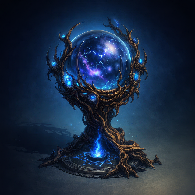 Free magic orb crystal ball glowing illustration