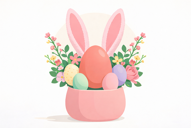 Free easter easter eggs bunny ears illustration