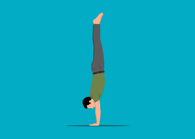 Free handstand yoga balance vector