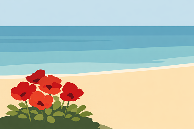 Free spring poppies beach vector