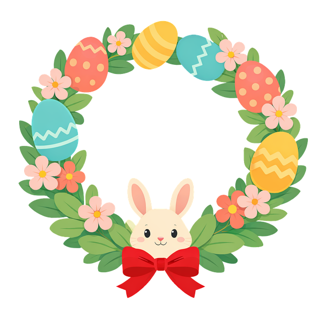 Free easter easter wreath bunny illustration