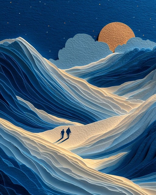 Free aurora snow dune illustration