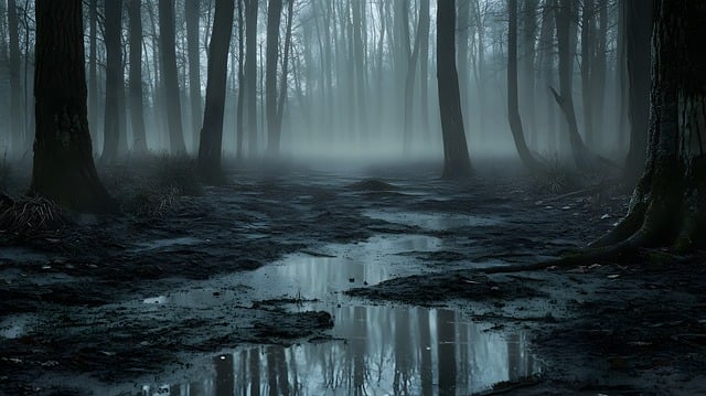Free forest fog dark illustration