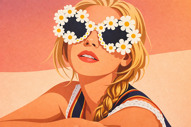 Free spring floral sunglasses illustration
