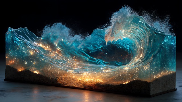 Free wave glass frozen illustration