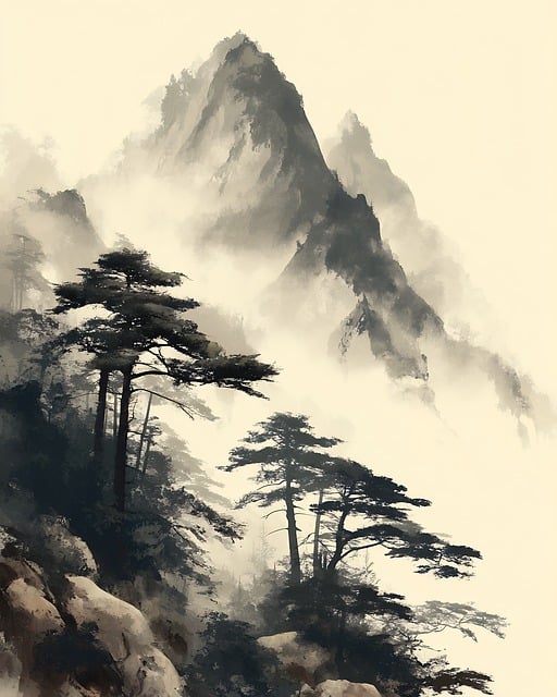 Free ink wash painting illustration