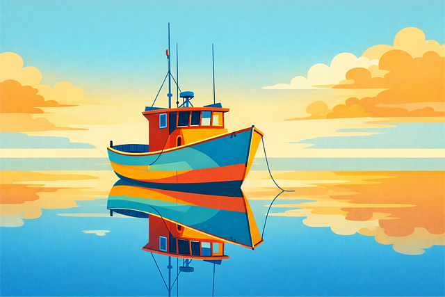 Free boat fishing boat sunset vector