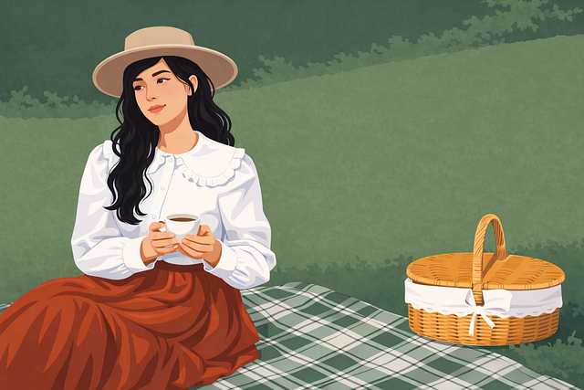 Free spring picnic woman vector