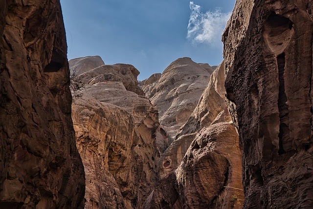 Petra, Jordanië, Ravijn, Zandsteen