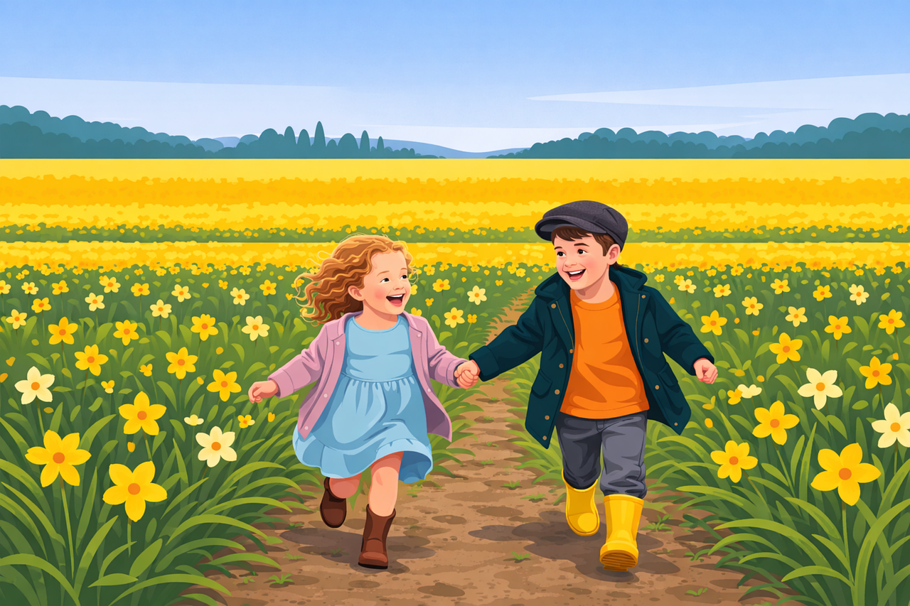Download Spring, Spring Landscape, Children. Royalty-Free Vector ...