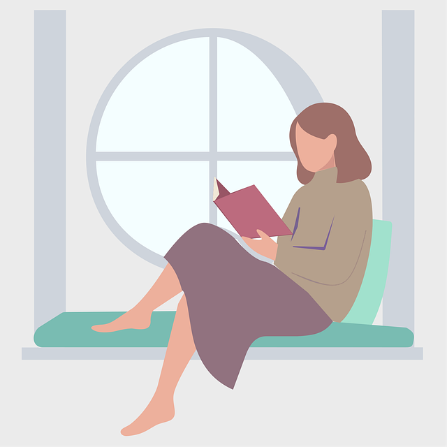 Free reading woman book vector