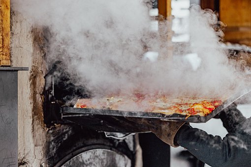 Pizza, Backen, Ofen, Rauch, Steinofen