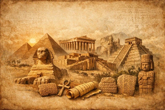 Free ancient egypt pyramids sphinx illustration